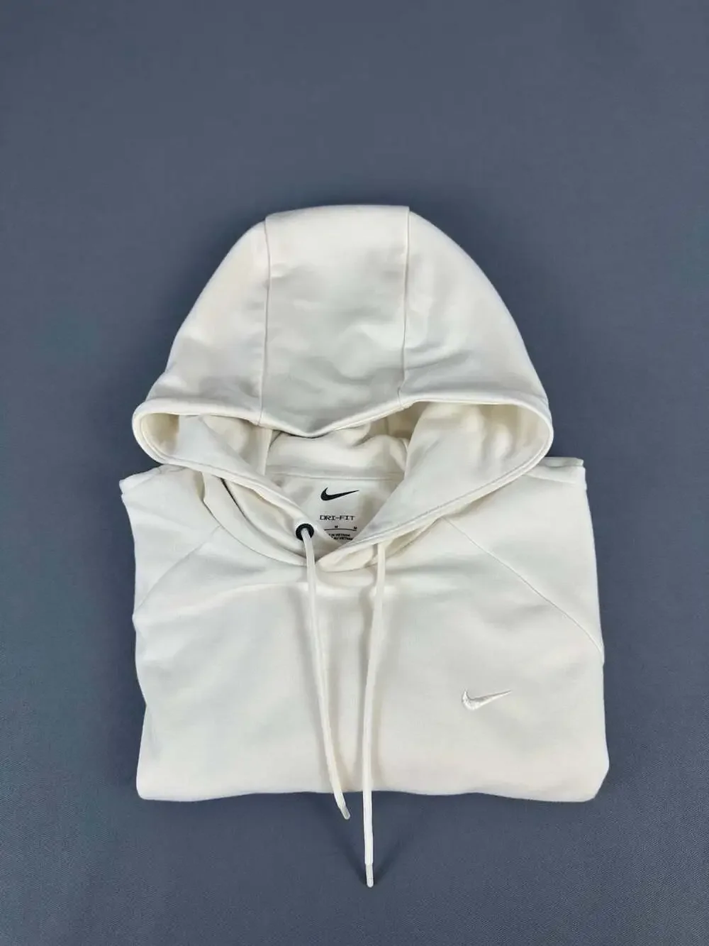 Nike Dri-Fit Mini Swoosh Cream Pullover Hoodie Men's Size Medium